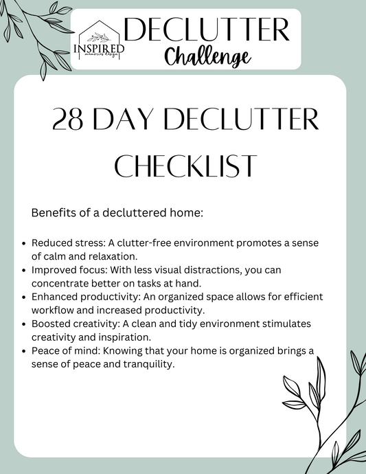 28 Day Declutter Checklist (Digital Download)