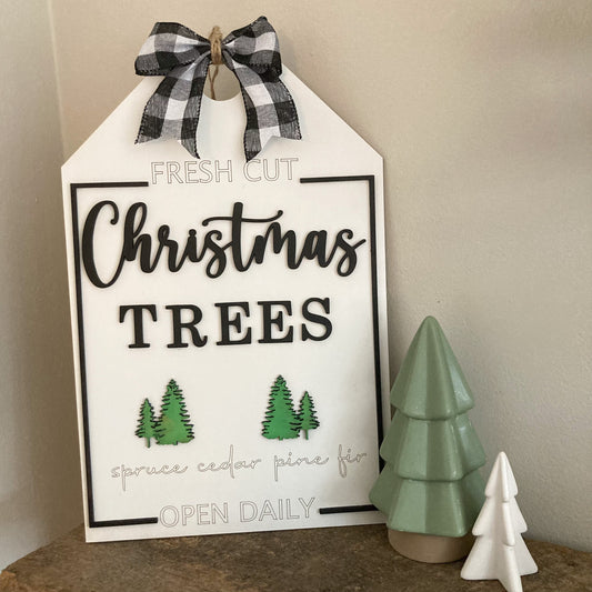 Fresh Cut Christmas Trees Door Hanger